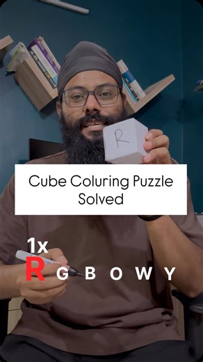 Kawaljeet Singh Maras | Puzzle 6 Solution : Cube Colouring Puzzle Suppose you are given six colours and are asked to colour each face of a cube by a different... | Instagram