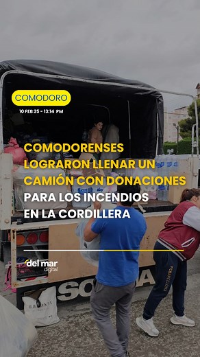 3.1K views · 43 reactions | #Comodoro | Comodorenses lograron llenar un camión con donaciones para los incendios en la Cordillera El camión partirá este lunes a las 14 horas hacía las zonas afectadas por los incendios. Leer más en: https://delmardigital.net/comodorenses-lograron-llenar-un-camion-con-donaciones-para-los-incendios-en-la-cordillera/ | Del Mar Digital.CR | Facebook