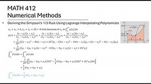 Deriving the Simpson's 1/3 Rule Using Lagrange Interpolating Polynomials
