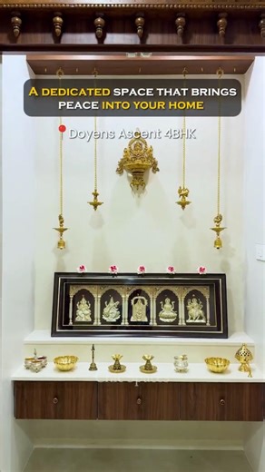 Modern Puja Unit Design India | Vastu Compliant 4BHK Interiors | Doyens Ascent | Chic Spaces