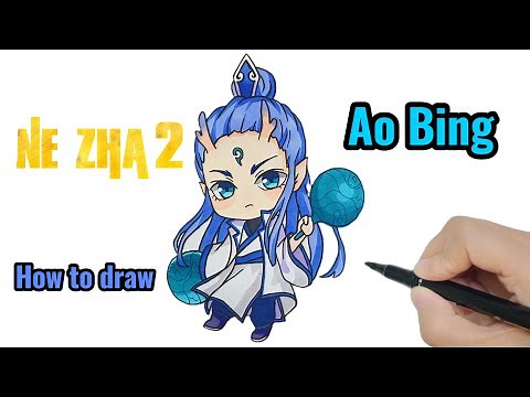 How to Draw Ao Bing from Ne Zha 2 with Colorful Markers Step by Step |Easy and Fun for beginners