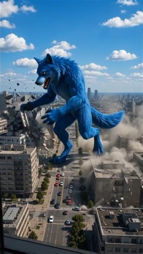 Giant Blue Wolf Attacks the City… Then It Notices the Camera | Analog Horror