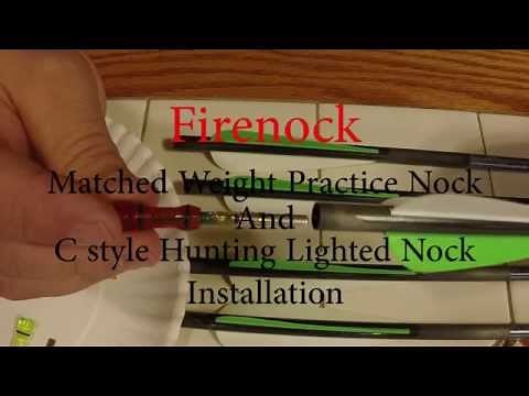 Half moon lighted nock install on crossbow bolt