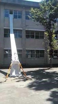 避難器具（斜降式救助袋）降下試験① evacuation equipment～小林消防設備 福岡県豊前市 全類消防設備士 第二種電気工事士 経営学修士～