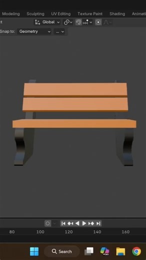 Create a 3D Park Bench in Blender in 1 Minute! #blender #bench #tutorial