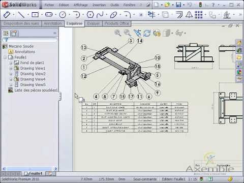 Tuto SOLIDWORKS - Nomenclature de pièces soudées