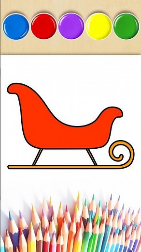 🎄 How to Draw a Christmas Sleigh ✨🎅 | 🛷💫 Quick & Easy Sleigh Drawing for Kids! 🎁🎨✍️ #shorts