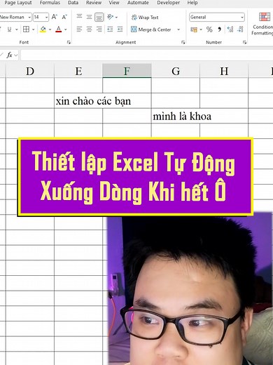 tự động xuống dòng trong ô excel #minhlakhoa #tinhocvanphong #hocexcel #exceltips #LearnOnTikTok