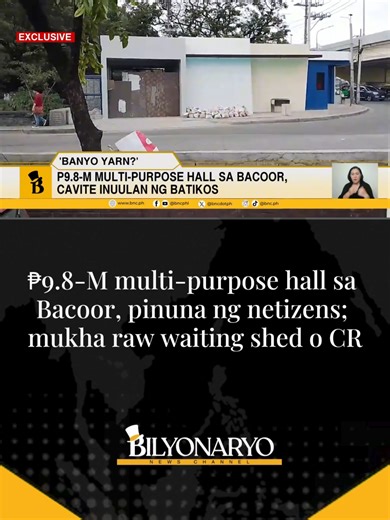#Agenda | Viral ngayon ang isang multi-purpose hall sa Bacoor, Cavite, na nagkakahalaga ng halos sampung milyong piso. Inuulan kasi ng batikos ang proyekto. Alamin kung bakit sa Exclusive Agenda report ni Hannah Ty. #BNCExclusive #Viral #BacoorCavite #fyp #fypage #foryoupage #tiktokph #tiktokphilippines #news #phnews #bnc #latestnews #bilyonaryonewschannel #bilyonaryo
