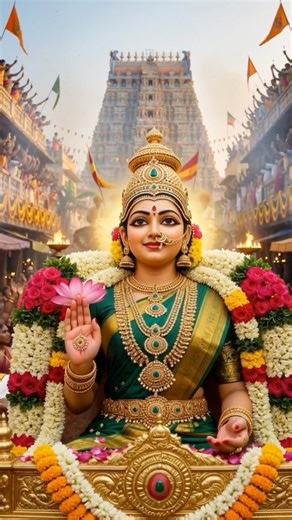 Meenakshi Amman as Queen of Madurai 👑| Divine Royal Walk Cinematic #3danimation #meenakshi #madurai
