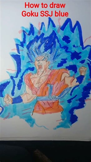 Draw Goku SSJ blue drawing #shorts