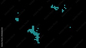 Seychelles digital map. Map of Seychelles in dotted style. Shape of the island filled with rectangles. Amazing video.