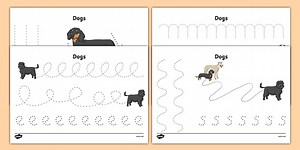 Dog-Themed Pencil Control Sheets