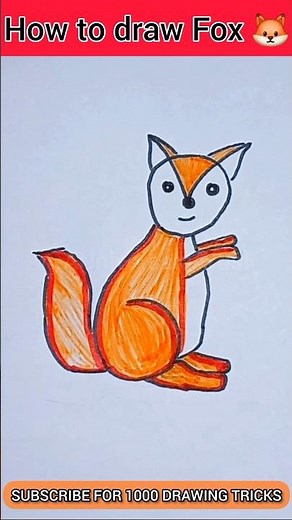 How to draw Fox 🦊 | Easy Fox Drawing Step by Step #easydrawing #shorts