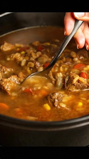 This Slow Cooker Beef and Barley Soup is my go-to when the weather turns chilly—its warm, hearty goodness brings back memories of cozy family dinners around the table. Trust me, you'll want to make a double batch because it disappears quicker than you can say "seconds!" #slowcooker #beefbarleysoup #easyrecipe #comfortfood #dinneridea #homemade #whatsmomcookin Recipe’s waiting for you in the comment 👇 | Recipes & Cooking Guide
