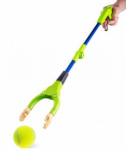 Handy Grabs: A reacher with tiny hands on the grabbing claws.