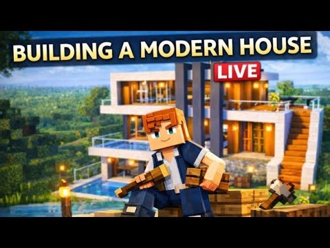 Minecraft Live 🏡 | Relaxing Modern House Build with Calm Music (No Commentary)