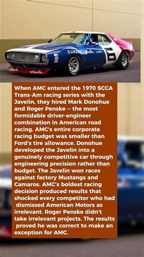 This Was AMC's Boldest Racing Decision — Entering Trans-Am Against Ford and GM With Half Their