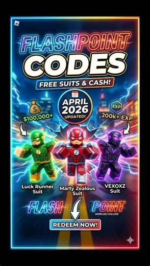 NEW Flashpoint Codes April 2026 (Free Suits & 200k+ EXP) ⚡️ #roblox #codes #shorts