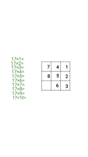 17 table trick | #maths #mathshorts #tables