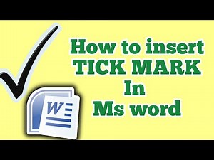 how to insert tickmark in ms word | how to tick symbol in ms word