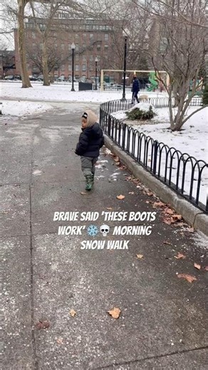 Only Brave Would Wear Rain Boots in the Snow ❄️😂 #cutebabies #fatherhood