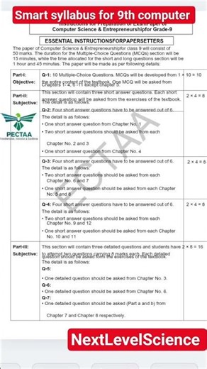 Smart syllabus for 9th computer/9th class New course 2025