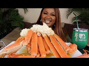 HUGE SNOW CRAB LEGS + SEAFOOD BOIL MUKBANG + GARLIC BUTTER 먹방쇼 シーフード