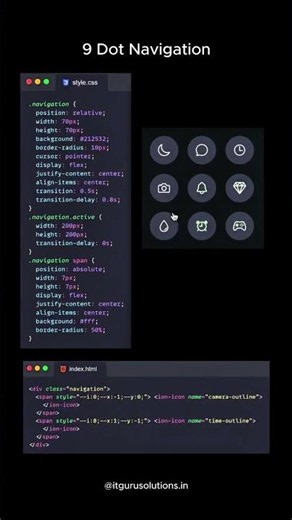 9 Dot Navigation Magic Menu Using HTML & CSS 😎 | Cool Navigation Menu 😍