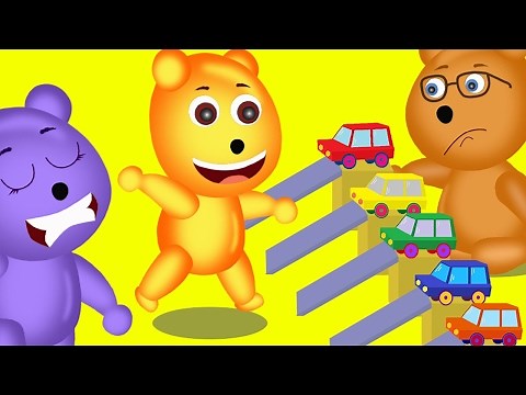 Mega Gummy Bear play with cars competitions Funny cartoons Finger Family Rhyme For Kids
