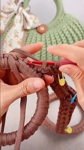 Easy How to Crochet Bag Handle Around Ring Tutorial