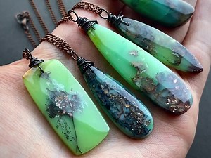 Native Copper Chrysocolla Necklace, Gem Silica Pendant, Green Blue Gemstone Necklace, Boho Stone Pendant - Etsy