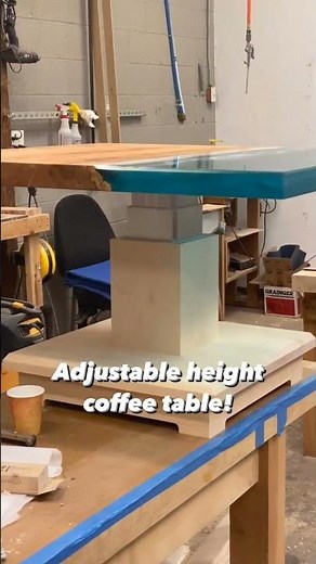 Adjustable Height Coffee Table by Wane and Flitch using our FLT - 11 Lifting Column 🔥