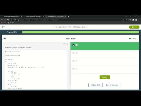 C++ Essentials Part 1 Module 2 Quiz