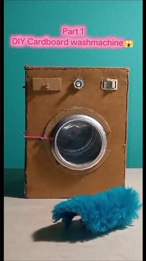 DIY Cardboard Washing machine 😱 (Part 1) #diy #diycrafts #cardboardcraft #wow #shorts #handmade #fyp