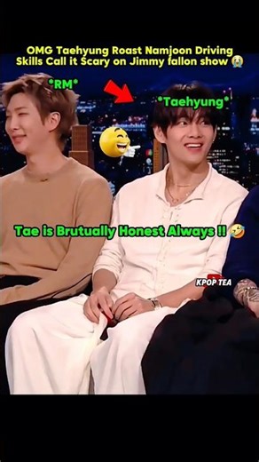 Taehyung Roast RM Driving Car😱Jimmy fallon show #btsshorts#btsarmy#bts#taehyung#jungkook#btsv#rm#jin