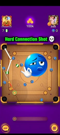 Hard Connection Shot💀#prasantasmartgaming#shorts#carrompool