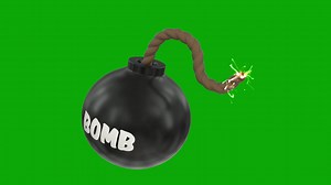Premium stock video - Bomb cartoon toon fuse burning lit timer sparks sphere ball loop 4k