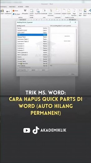 How to Delete Quick Parts in Word (Automatically Disappear Permanently!)