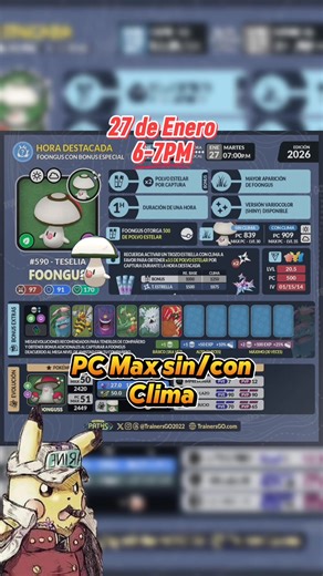 1.9K views · 18 reactions | Hora Destacada de Foongus en Pokémon Go #pgsharp #legacyfly #pokemontrainer #poke #pokemoncommunity #pokémon #pokemongo #pokemon #pikachu | LegacyFly | Facebook