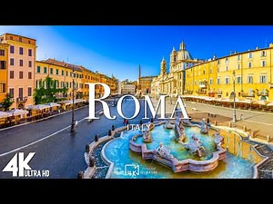 FLYING OVER ROMA, ITALY (4K UHD) - Relaxing Music Along With Beautiful Nature Videos - 4K Video HD