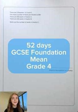 52 days to go - GCSE Foundation Maths - Mean - Grade 4 #gcse #maths #revision
