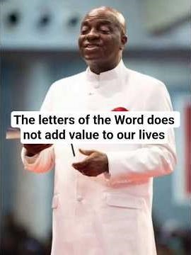The letters of the Word does not add value to our lives; it is the Spirit of the Word that does.