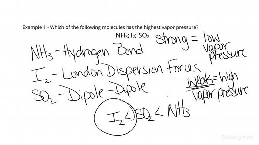 Understanding How Intermolecular Forces Affect Vapor Pressure | Chemistry | Study.com