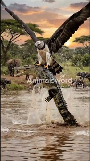 Eagle vs Crocodile – The Most Savage Hunt Ever Caught!