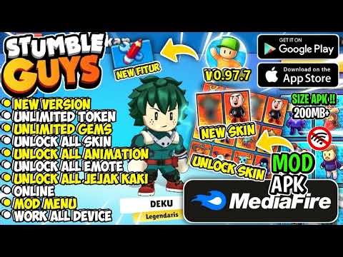 Stumble Guys Mod Apk v0.97.7 Latest Version 2026 - Unlock All Skins & Emot Abilities