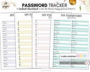 Password Organiser, Password Tracker, Password Book, Password Keeper, Password Journal, Password Printable, Password Log, Password PDF - Etsy
