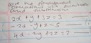 Solve the following simultaneous equations using elimination an... | Filo