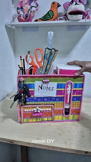 4.3K views · 12 reactions | Recycle Desk Organizer CardboardBox #crafts #recycle #schoolproject #arts | Jasmin Diy | Facebook