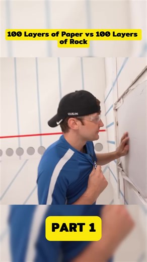 100 Layers of Paper vs 100 Layers of Rock (Part 1)#fyp #funny #funnyvideo #foryoupage #vairal